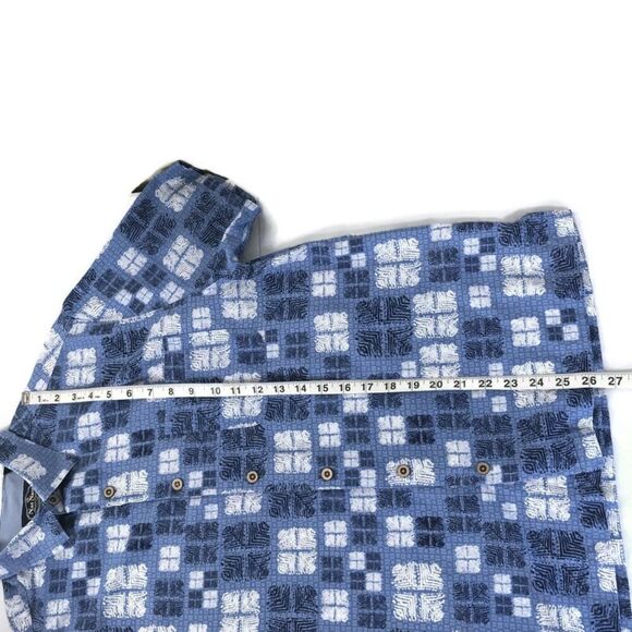 Nat Nast Silk Blend Short Sleeve Shirt Men's Medium Button Up Geometric Print - Picture 7 of 11